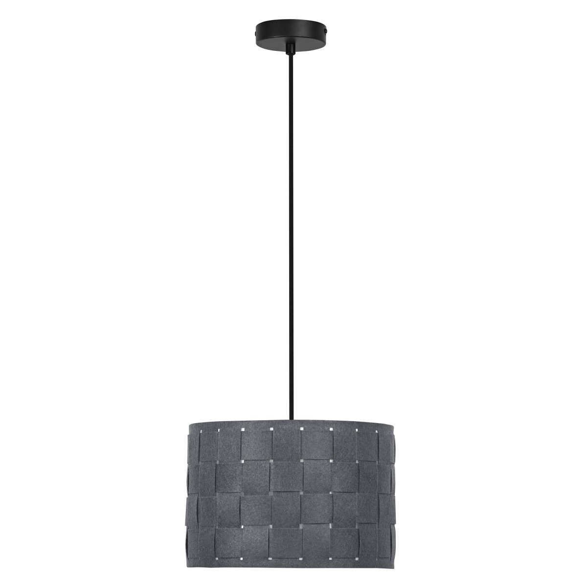 Felt Weaving Ø28 Mørkegrå loftslampe Fra Ledvance - Dekorativ pendel med sk&auml;rm gjord av fl&auml;tad filt vilket ger en fin och varm ljusspridning i rummet.