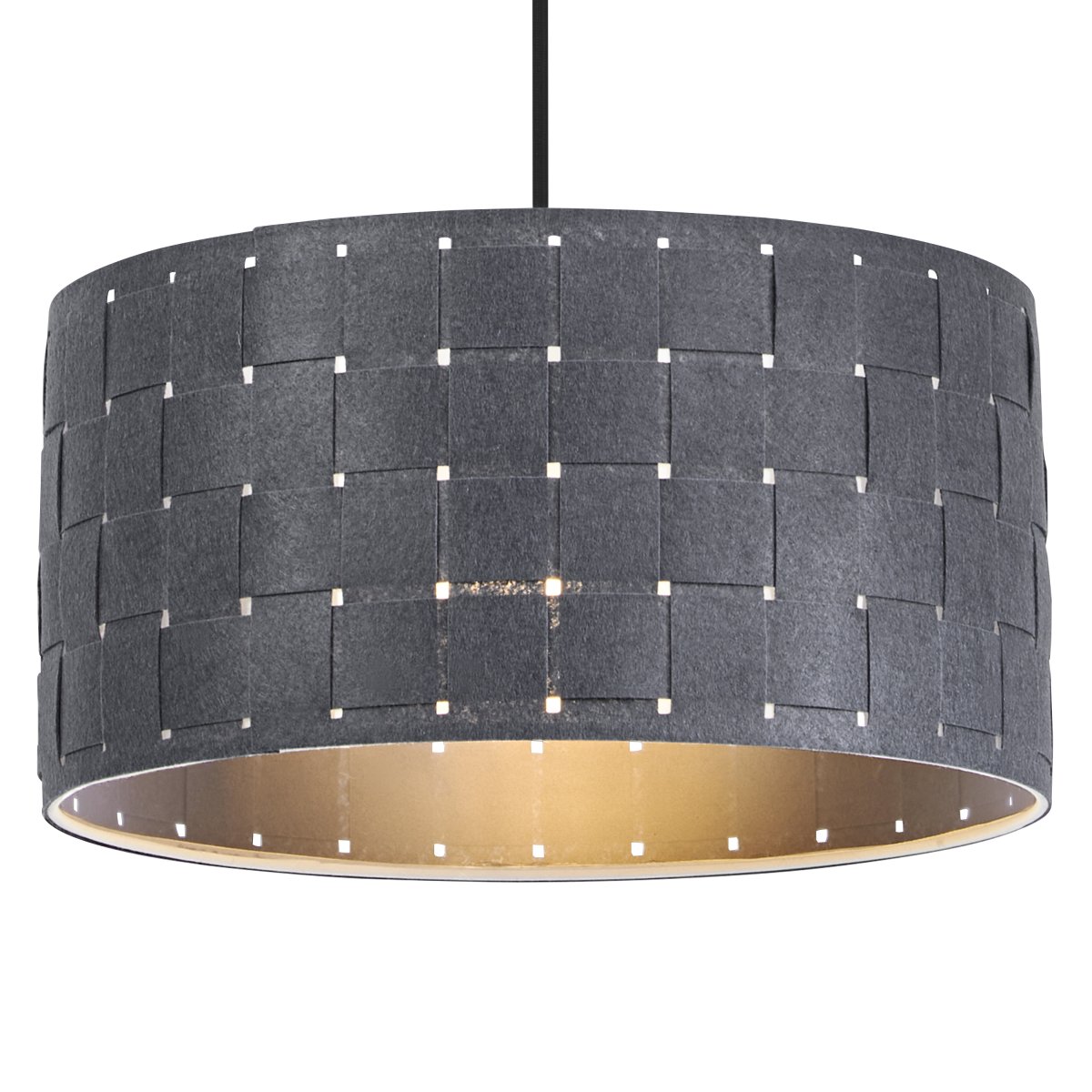 Felt Weaving Ø38 Mørkegrå loftslampe Fra Ledvance - Dekorativ pendel med sk&auml;rm gjord av fl&auml;tad filt vilket ger en fin och varm ljusspridning i rummet.