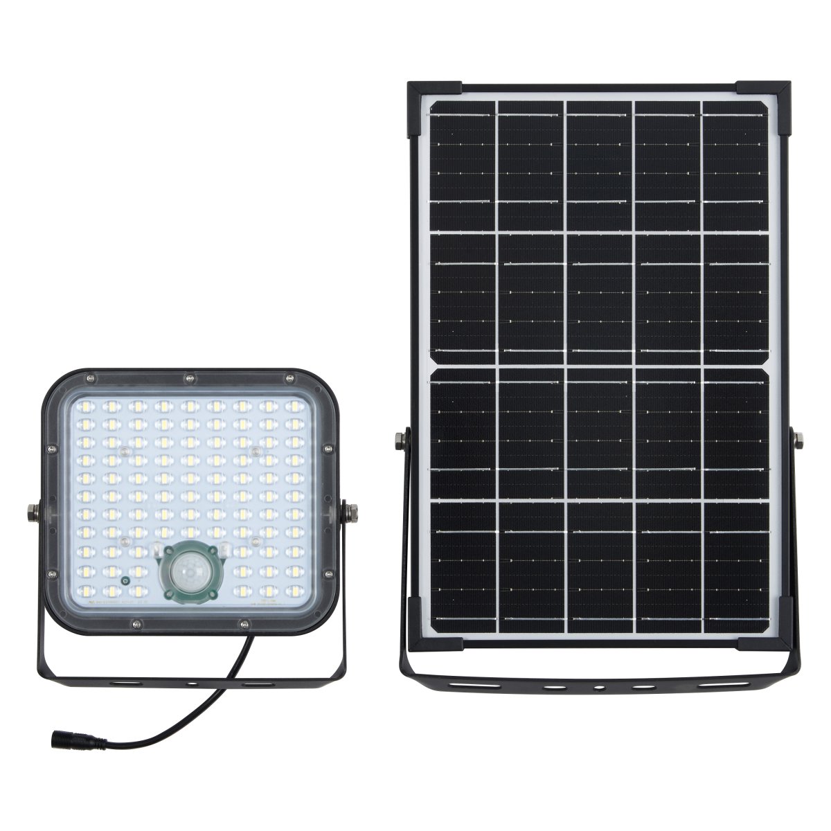 Flood Sensor 30W Sort solcellelampe Fra Osram - Den indbyggede PIR-bev&aelig;gelsessensor og dagslyssensor t&aelig;nder automatisk lampen, n&aring;r der er bev&aelig;gelse i m&oslash;rket, hvilket giver b&aring;de sikkerhed og energieffektivitet.