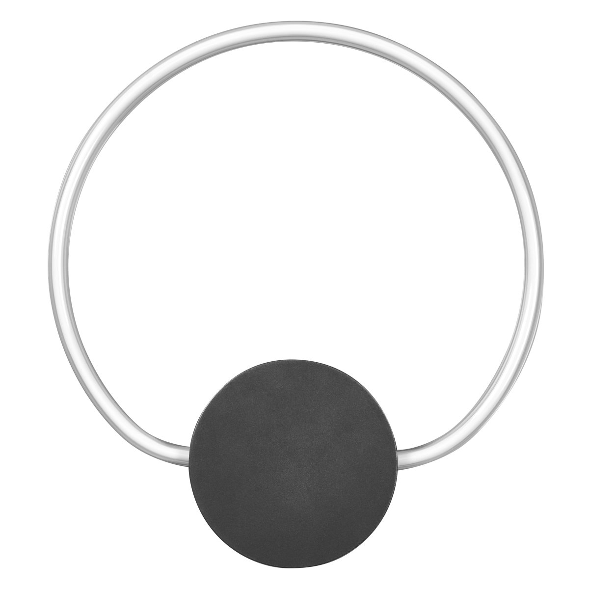 Aura Ø37 Sort væglampe Fra Ledvance - Lampan har tv&aring; olika belysningspunkter med integrerad LED, en bakom v&auml;ggplattan och cirkeln.