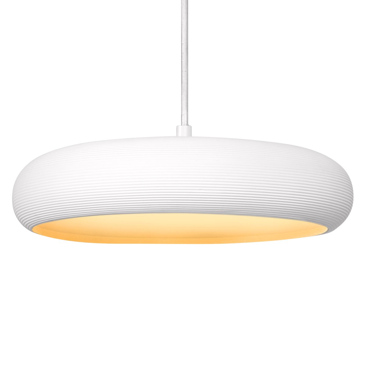 Plaster Pure Ø30 Hvid loftslampe Fra Ledvance - Den dekorative skærm støbt i gips giver en fin spredning af lys i rummet.