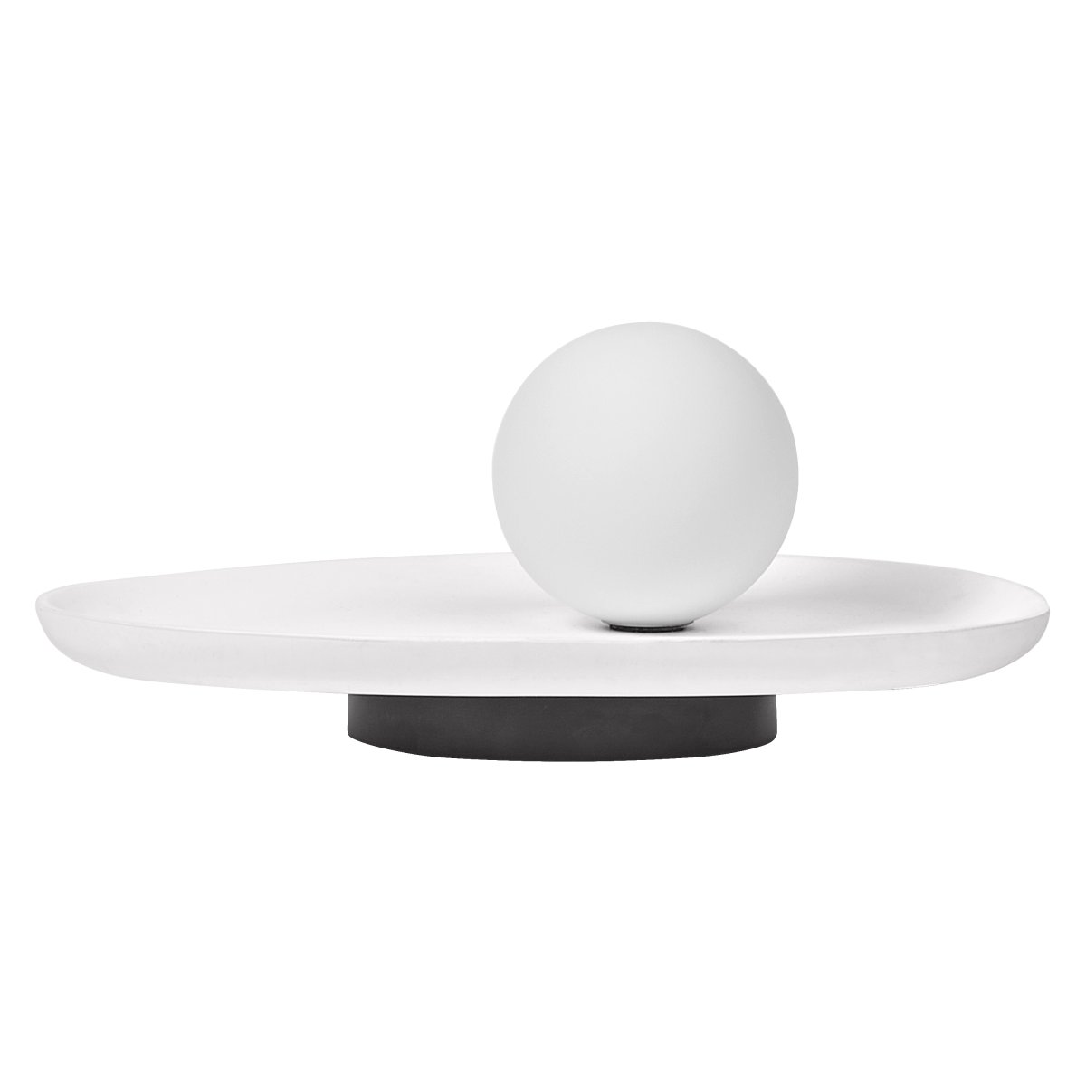 Plaster Nest 14cm Hvid bordlampe Fra Ledvance - Glaskupan i opal som omfamnar ljusk&auml;llan skapar ett fint och bl&auml;ndfritt ljus i rummet.