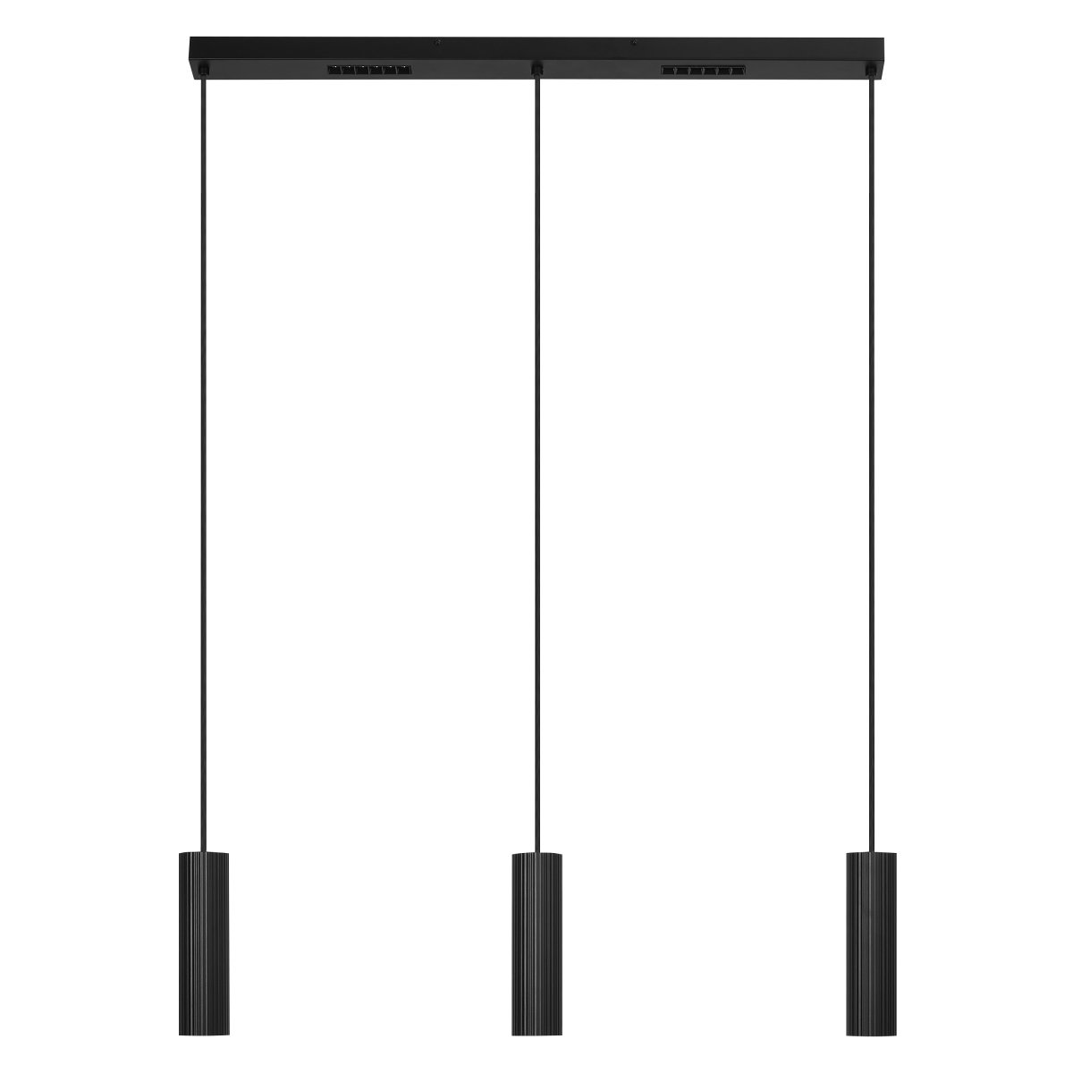 Drums 82cm Sort loftslampe Fra Ledvance - De matsorte ribbede spotlights giver flot lysspredning nedad.