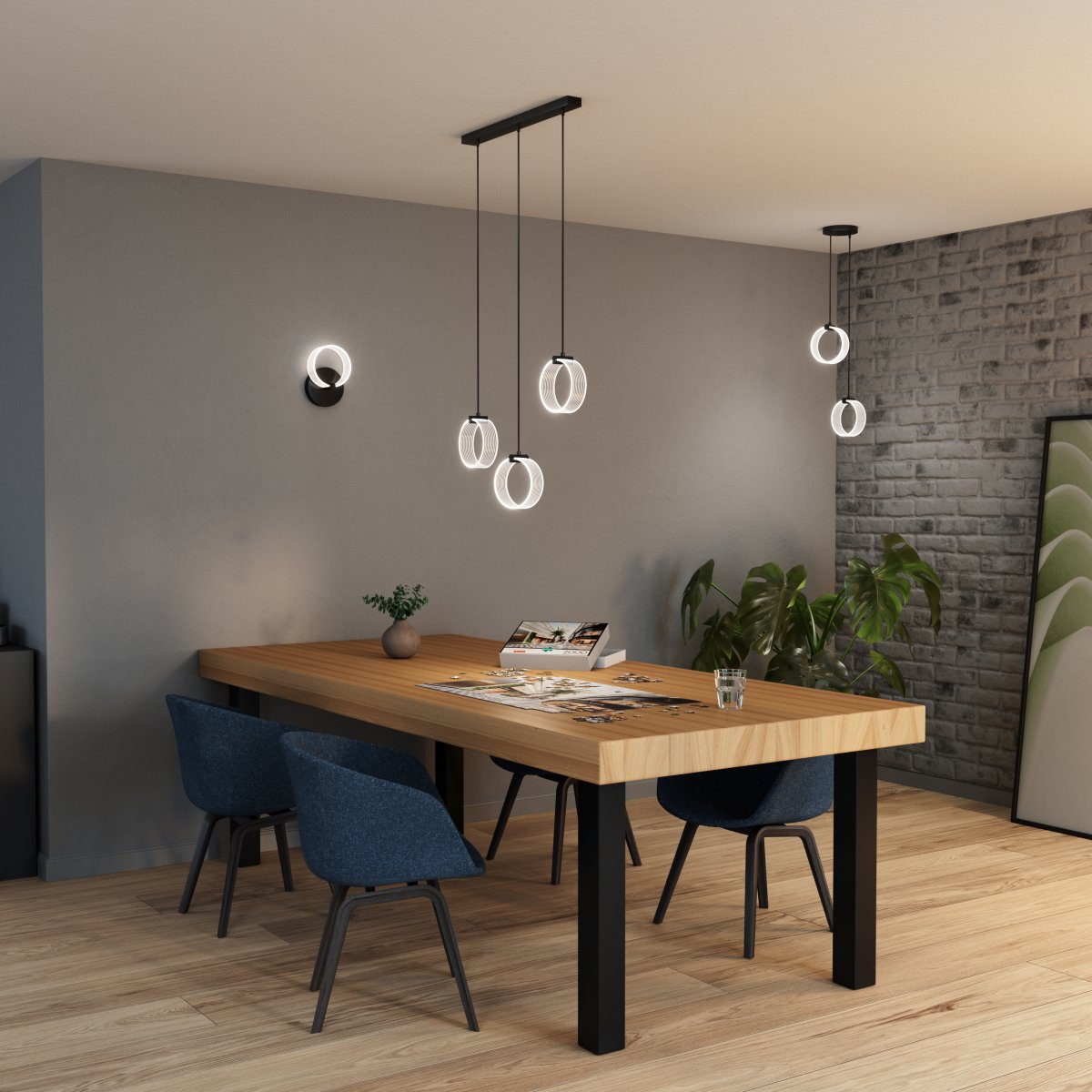 Circle PL 66cm Sort loftslampe Fra Ledvance - I f&oslash;rste trin lyser lampen i et varmt hvidt lys; 3000K, i anden fase skinner den i koldt hvidt lys p&aring; 4200K og i tredje skinner den i 6500K (dagslys).