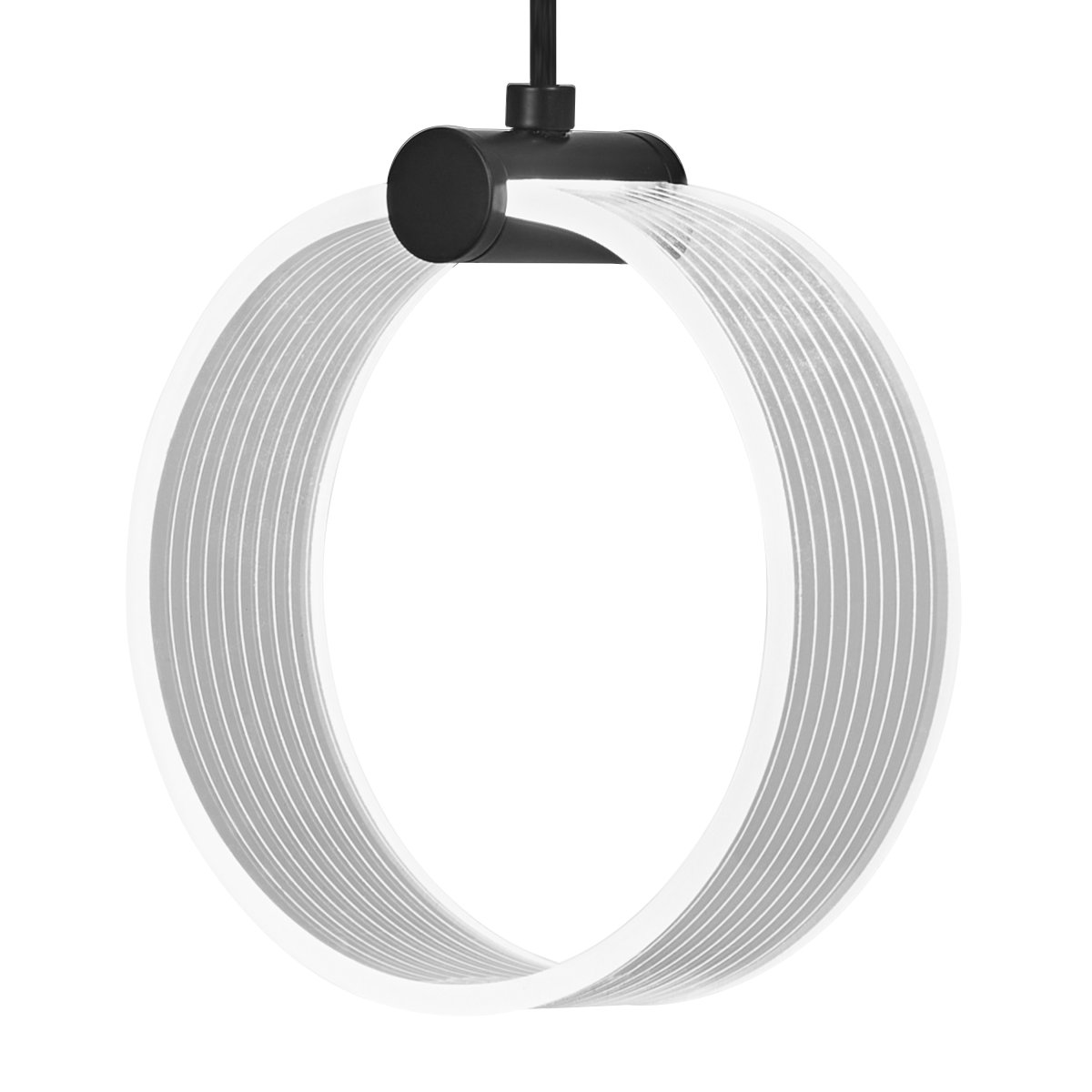 Circle PL Ø16 Sort loftslampe Fra Ledvance - I f&oslash;rste trin lyser lampen i et varmt hvidt lys; 3000K, i anden fase skinner den i koldt hvidt lys p&aring; 4200K og i tredje skinner den i 6500K (dagslys).