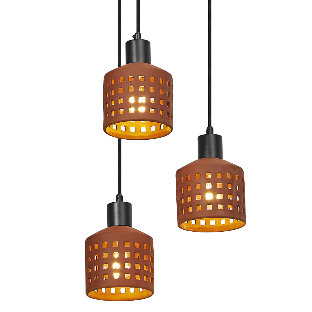 Clay Windows Ø32 Brun loftslampe Fra Ledvance - Clay Windows har en rustik design med sina sk&auml;rmar gjord av lera i en r&ouml;dbrun f&auml;rg.