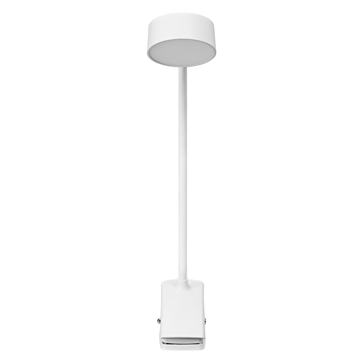 Office Cylinder Clip Hvid klemmelampe Fra Ledvance - Levereras med 1m USB sladd som du kan koppla till en transformator, laptop eller dator f&ouml;r att lampan ska f&aring; el.