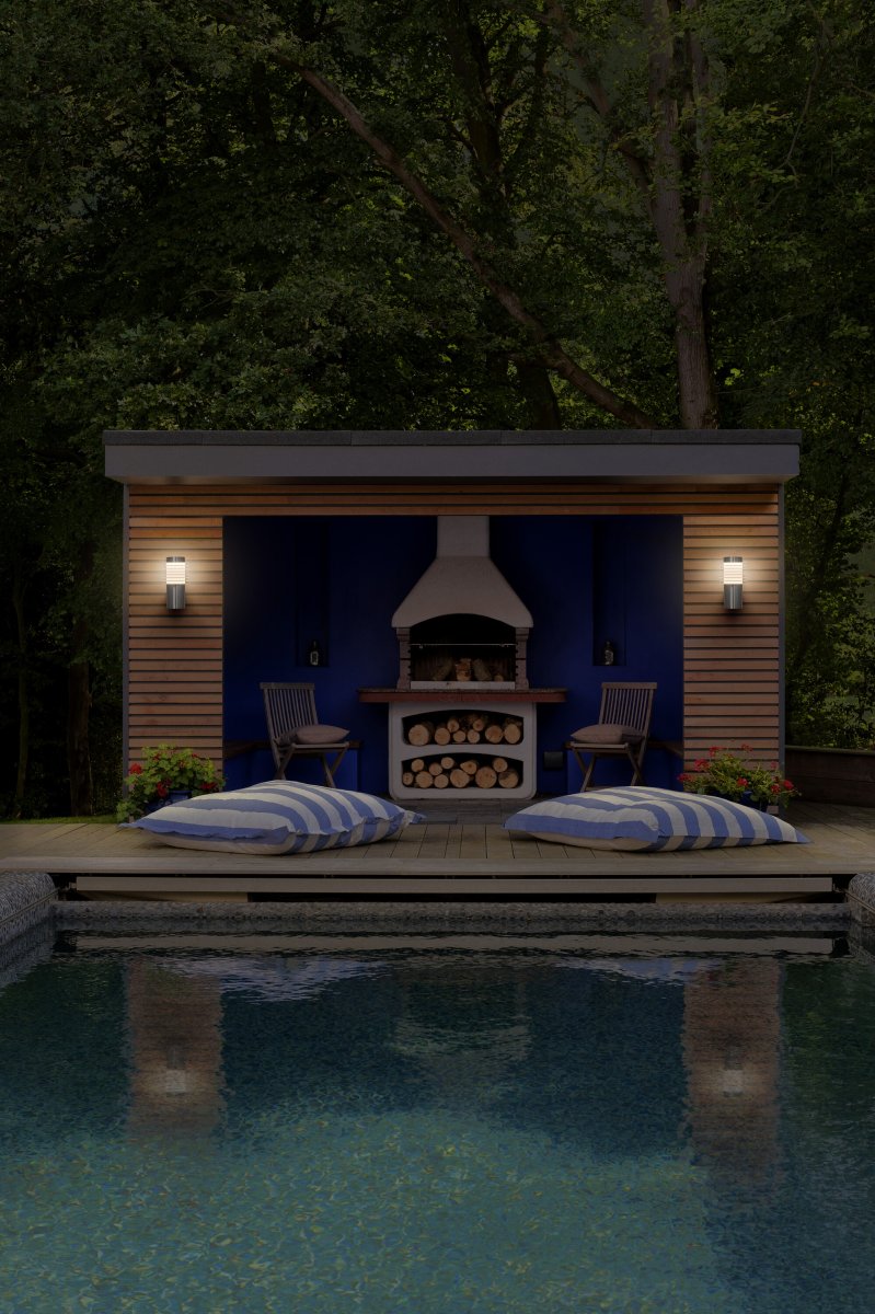 Rondo Stål udendørslampe Fra Ledvance - Tillverkad av rostfritt st&aring;l och med IP44-klassning, &auml;r denna lampa b&aring;de h&aring;llbar och v&auml;derbest&auml;ndig.