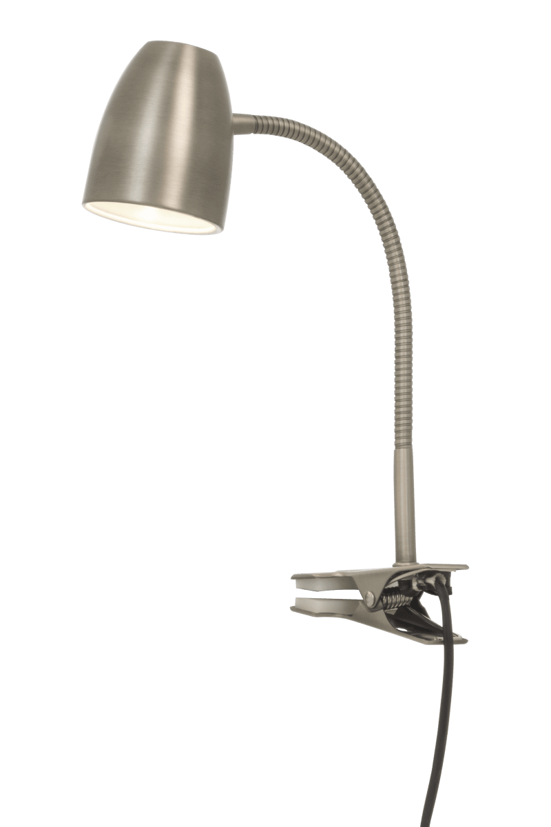 Sandnes Tin klemmelampe Fra Aneta Lighting - Flexarmen g&oslash;r ogs&aring;, at den er retningsbestemt.