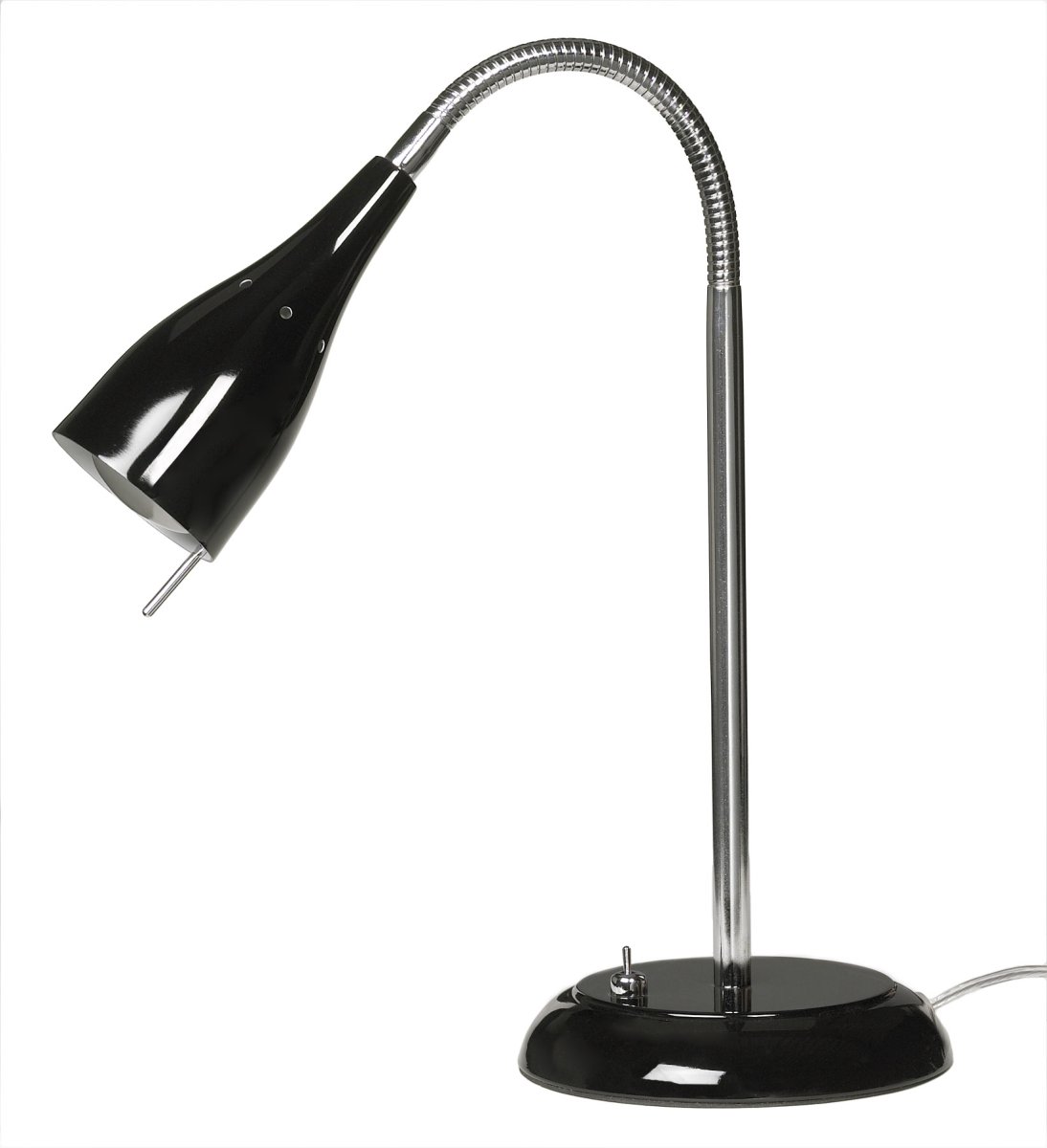 Tanum 40cm Sort skrivebordslampe Fra Armaturhantverk - Med sit tidl&oslash;se design og praktiske str&oslash;mafbryder t&aelig;ndt; base er denne lampe et glimrende valg til b&aring;de moderne og klassiske interi&oslash;rer.