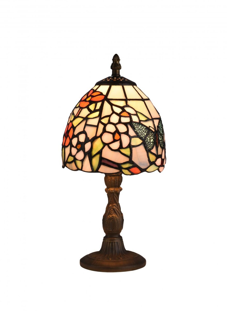 Zoom billede af Phuket 32cm Flerfarvet Fra Norrsken Design - Phuket er en klassisk Tiffany lampe med et smukt design med en fjer og blomster i forskellige farver.