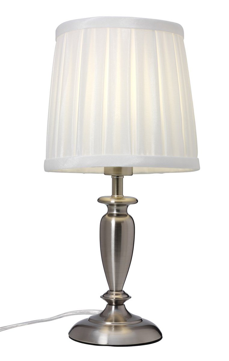 Ines 34cm Antik sølv bordlampe Fra Cottex - Ines bordlampe i metal og tekstil er en elegant klassiker, der giver en tidløs charme til ethvert rum.