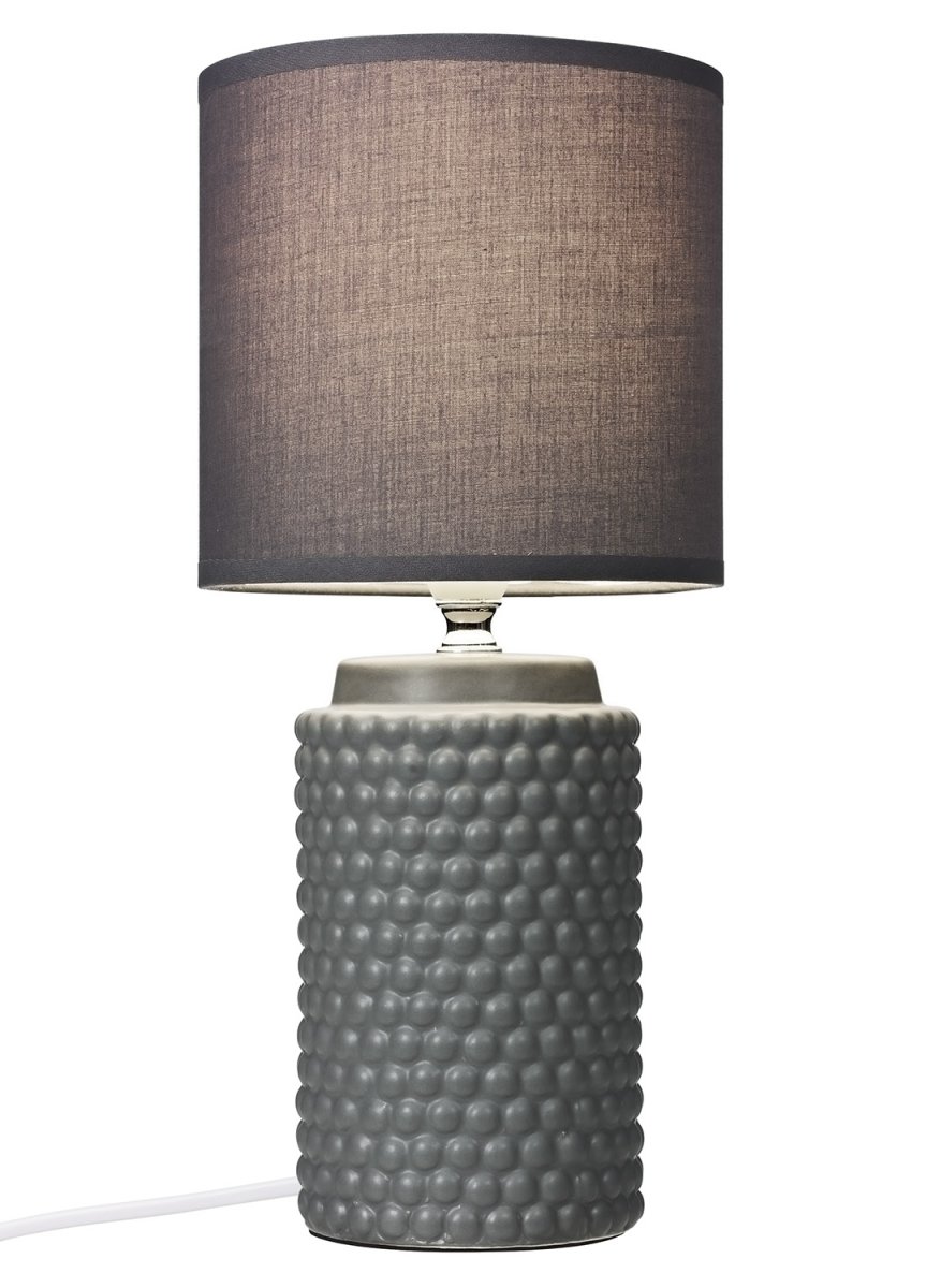 Bubble 33cm Grå bordlampe Fra Cottex - Bubble bordlampe i keramik og tekstil er en unik og trendy indretningsdetalje, der tilføjer karakter til dit hjem.