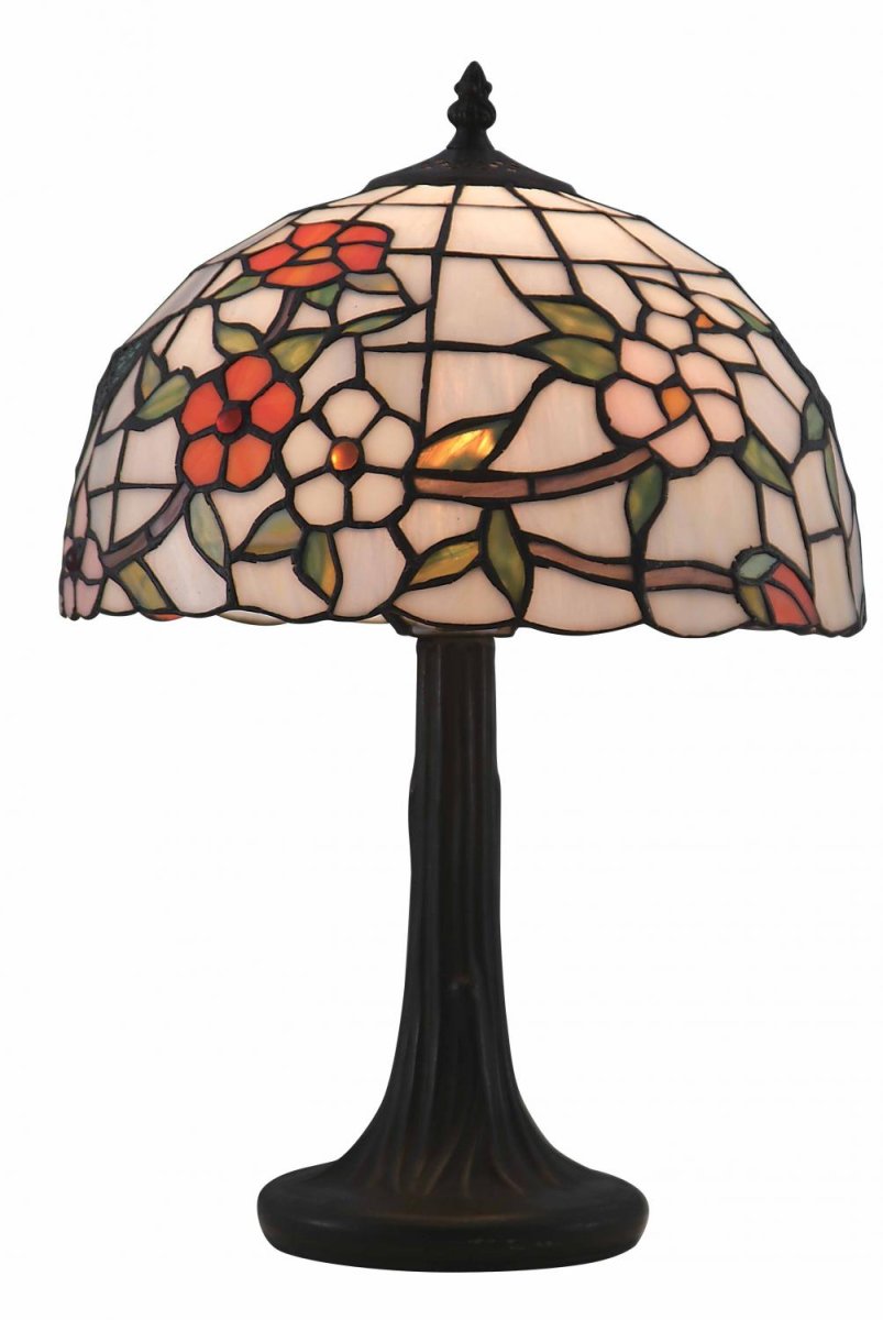 Zoom billede af Phuket 45cm Flerfarvet Fra Norrsken Design - Phuket er en klassisk Tiffany lampe med et smukt design med en fjer og blomster i forskellige farver.