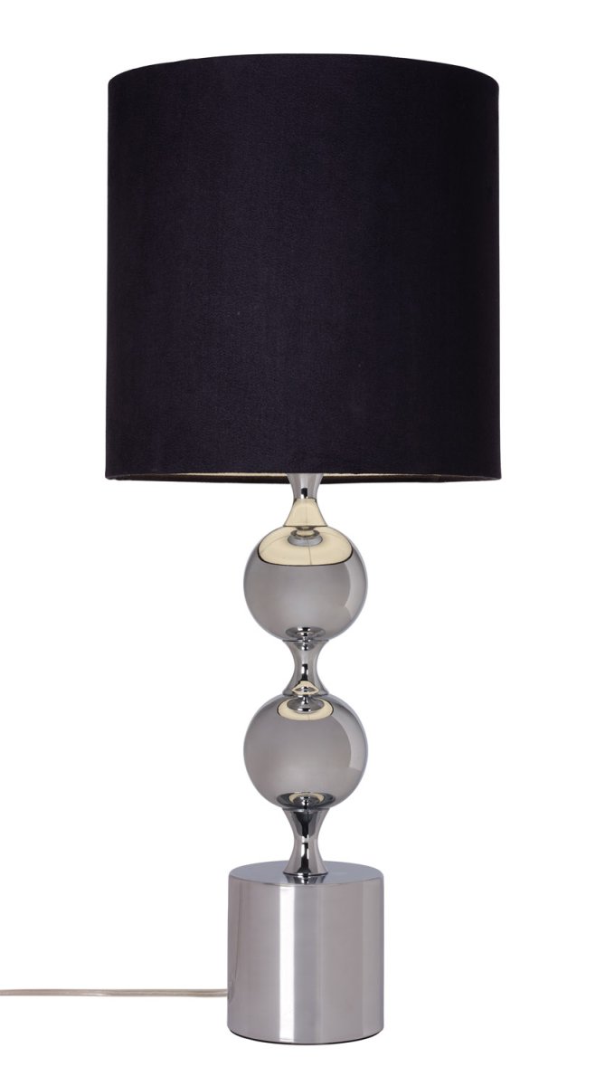 Prakt 60cm Chrom bordlampe Fra Cottex - Splendid bordlampe i metal og tekstil er en elegant og i&oslash;jnefaldende lampe, der giver rummet et sofistikeret touch.