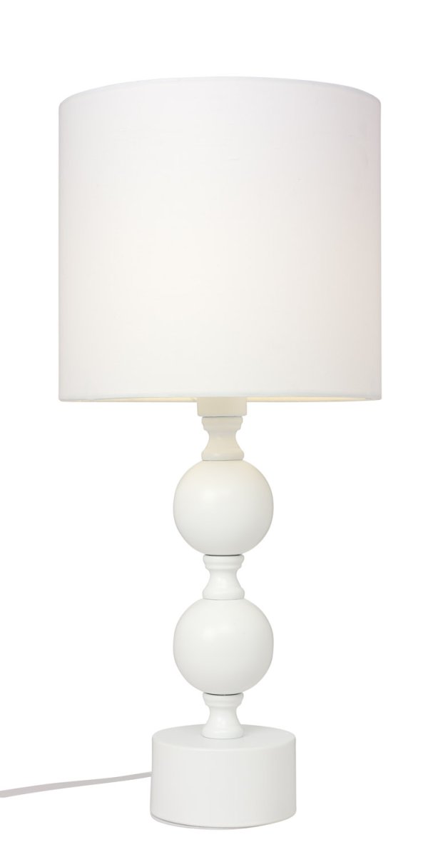 Pompa 46cm Hvid bordlampe Fra Cottex - Pompa bordlampe i metal og tekstil er en elegant og iøjnefaldende lampe, der giver rummet et sofistikeret touch.