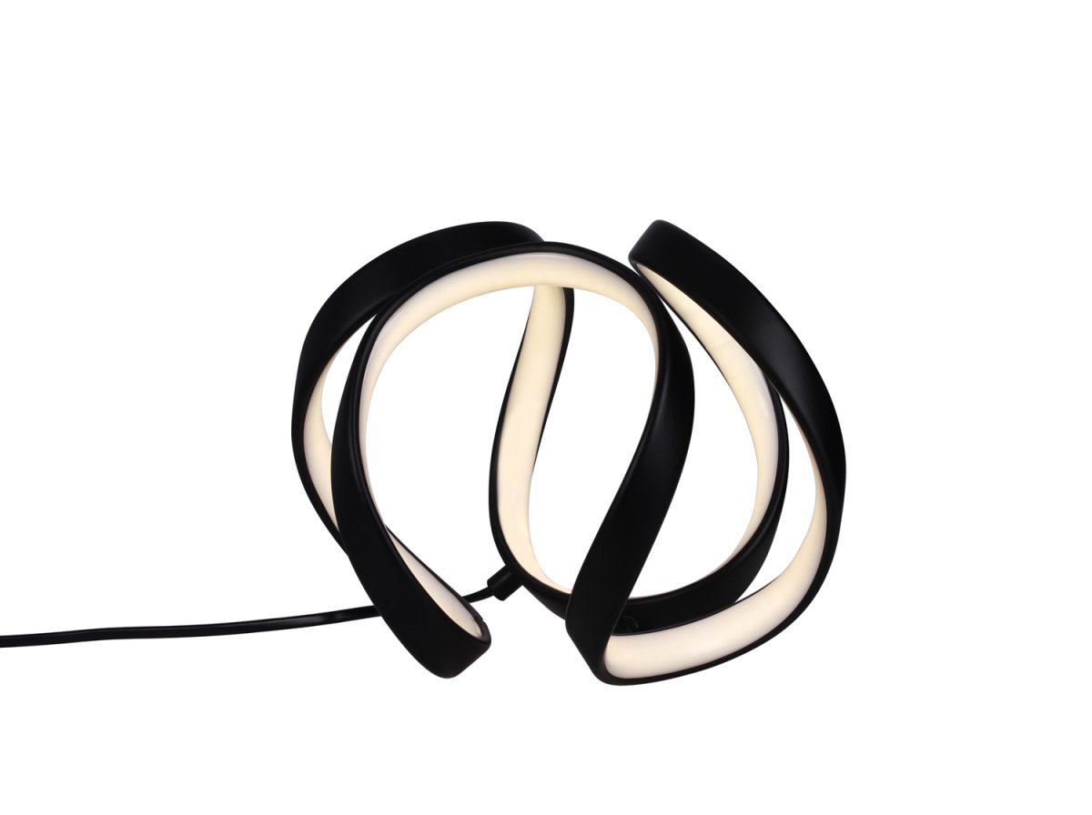 Wave 18cm Sort bordlampe Fra Cottex - Wave bordslampa i metall och silikon &auml;r en modern och elegant belysningsl&ouml;sning som ger ditt rum en unik och stilfull k&auml;nsla.