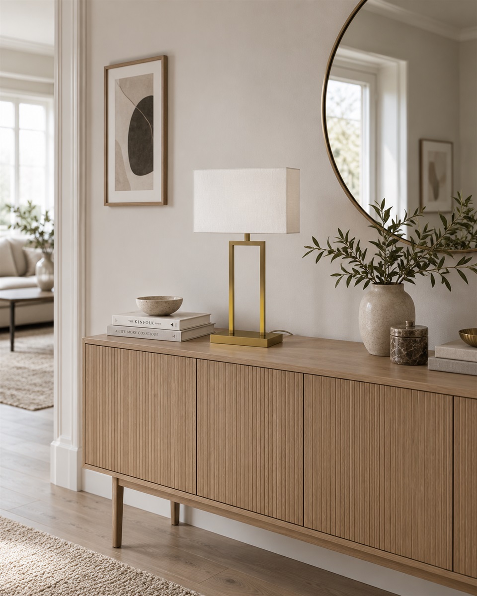 Gemma 52cm Messing bordlampe Fra Nordic Lighting - En elegant bordlampe i metal med en stilfuld messingfinish, der giver et varmt og eksklusivt indtryk.