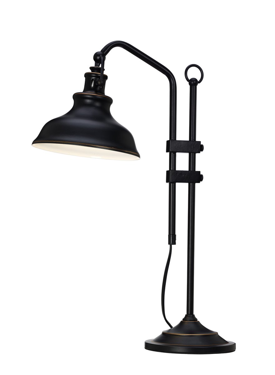 New Haven 50cm Sort bordlampe Fra Cottex - New Haven metal bordlampe med sort antik finish er en smuk lampe med industrielt design.