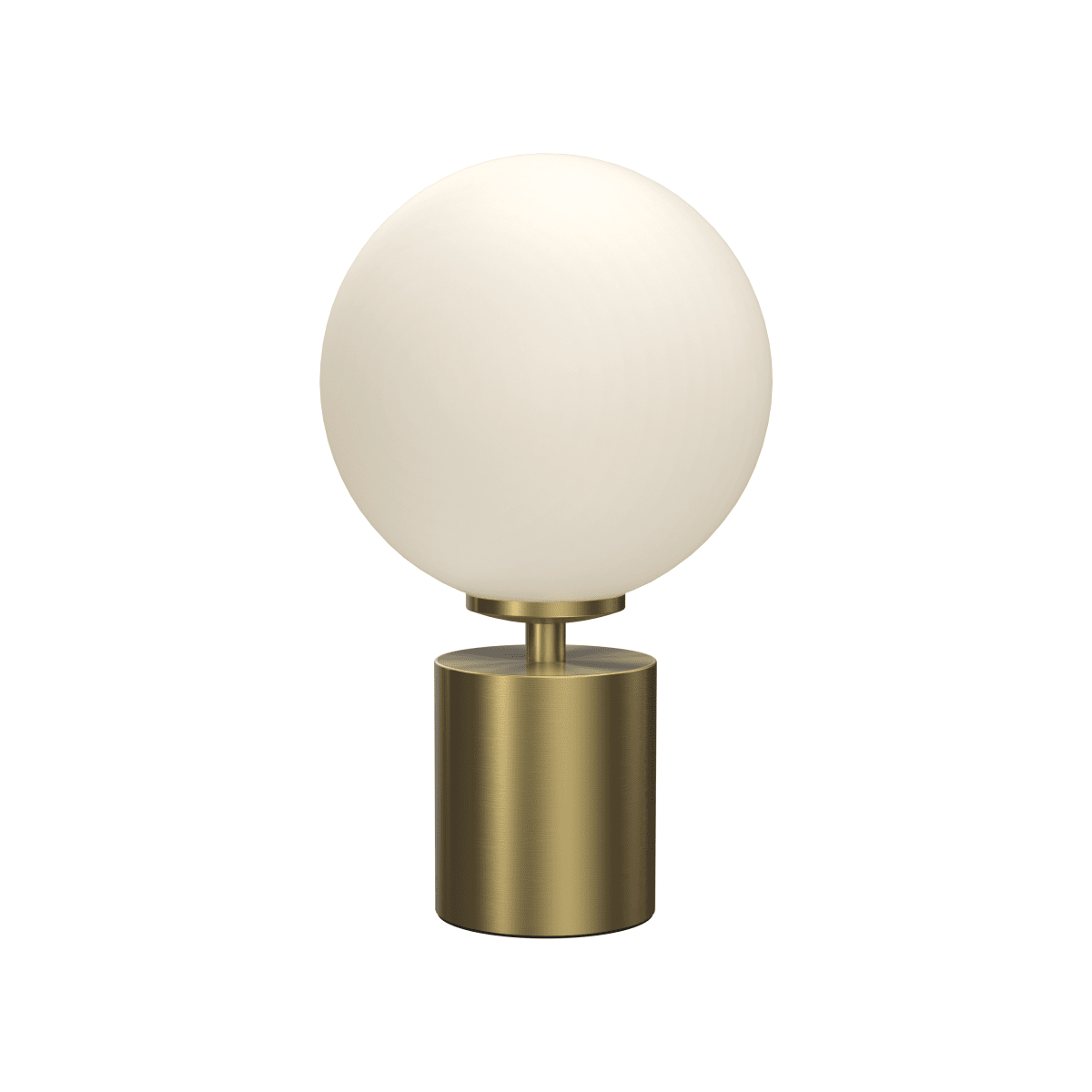 Ballon 24cm Messing bordlampe Fra Herstal - Ballon er en elegant bordlampe med et stilfuldt og tidløst design, der kombinerer metal i en smuk satineret messingfinish med en rund skærm af opalglas.