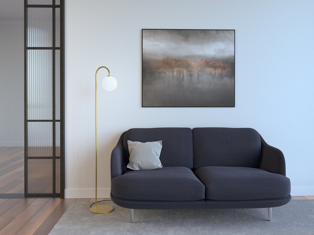 Ballon Messing gulvlampe Fra Herstal - Denne lampe er perfekt til at sprede en følelse af hygge og elegance, uanset om det er i stuen, soveværelset eller på kontoret.