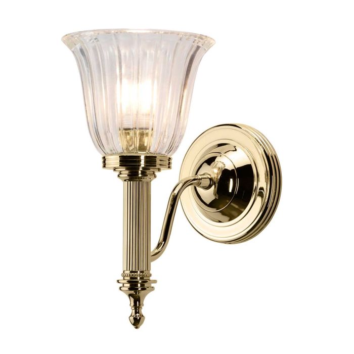 Carroll 14cm Poleret messing badeværelseslampe Fra Elstead Lighting - Placer den ved siden af badev&aelig;relsesspejlet for praktisk og elegant belysning, der passer til b&aring;de moderne og traditionelle milj&oslash;er.