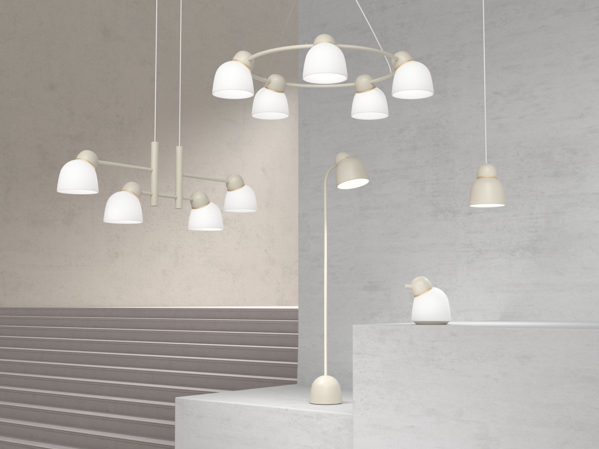 Bird Ø17 Sand/messing loftslampe Fra Belid - 