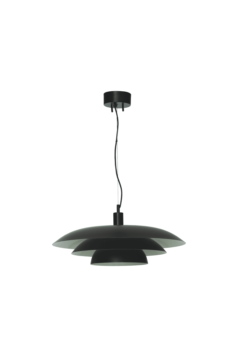 Epsilon Ø56 Sort loftslampe Fra Aneta Lighting - Epsilon leveres med dobbelt s&aelig;t dekorative ringe og knapper, v&aelig;lg mellem krom og mat messing afh&aelig;ngigt af hvad der passer bedst til dit hjem.