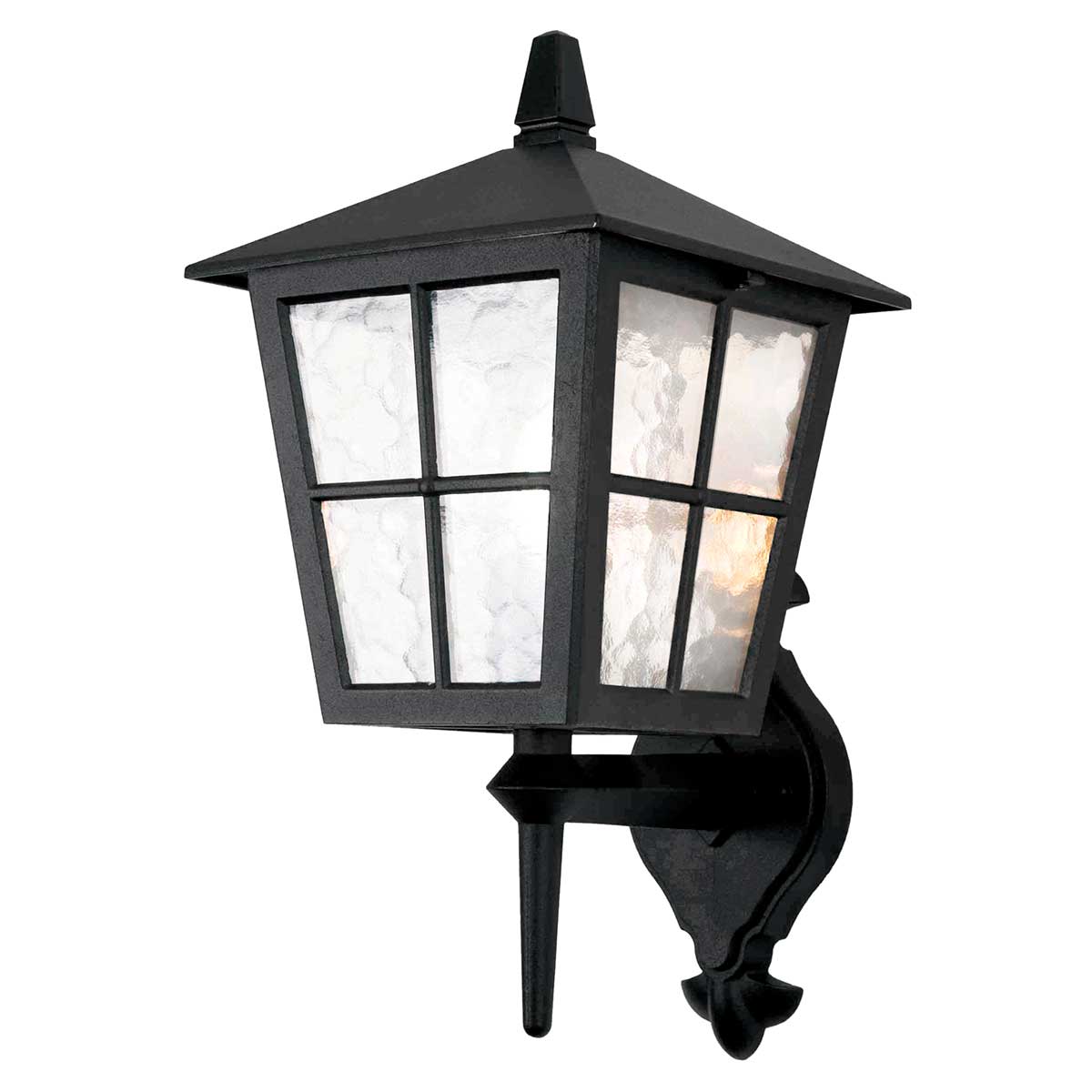 Canterbury Sort udendørslampe Fra Elstead Lighting - Canterbury væglampe er en del af en serie af mellemstore lanterner med en typisk britisk stil, med vinduesrammer og elegante kurver.