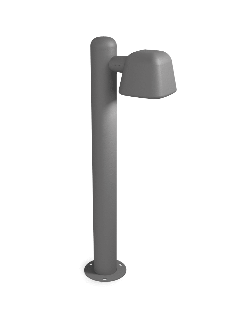 Boo 90cm Grafitgrå pullerter Fra Belid - Fremstillet i Varberg af genbrugsaluminium med en smuk struktur i overfladen.