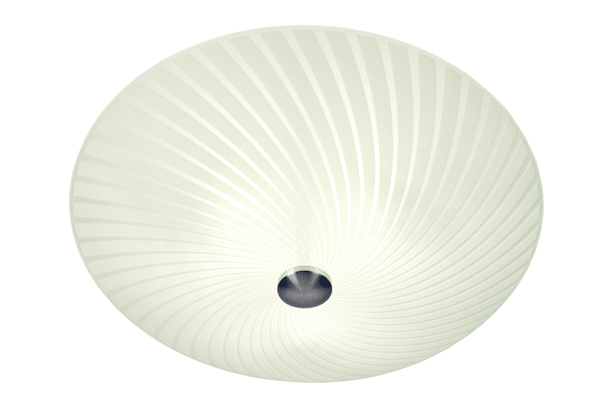 Cyklon Ø50 Hvid plafond Fra Aneta Lighting - Sk&aelig;rmen er let skjoldformet og med sit flotte m&oslash;nster og detaljer i metal passer den ind i alt interi&oslash;r.
