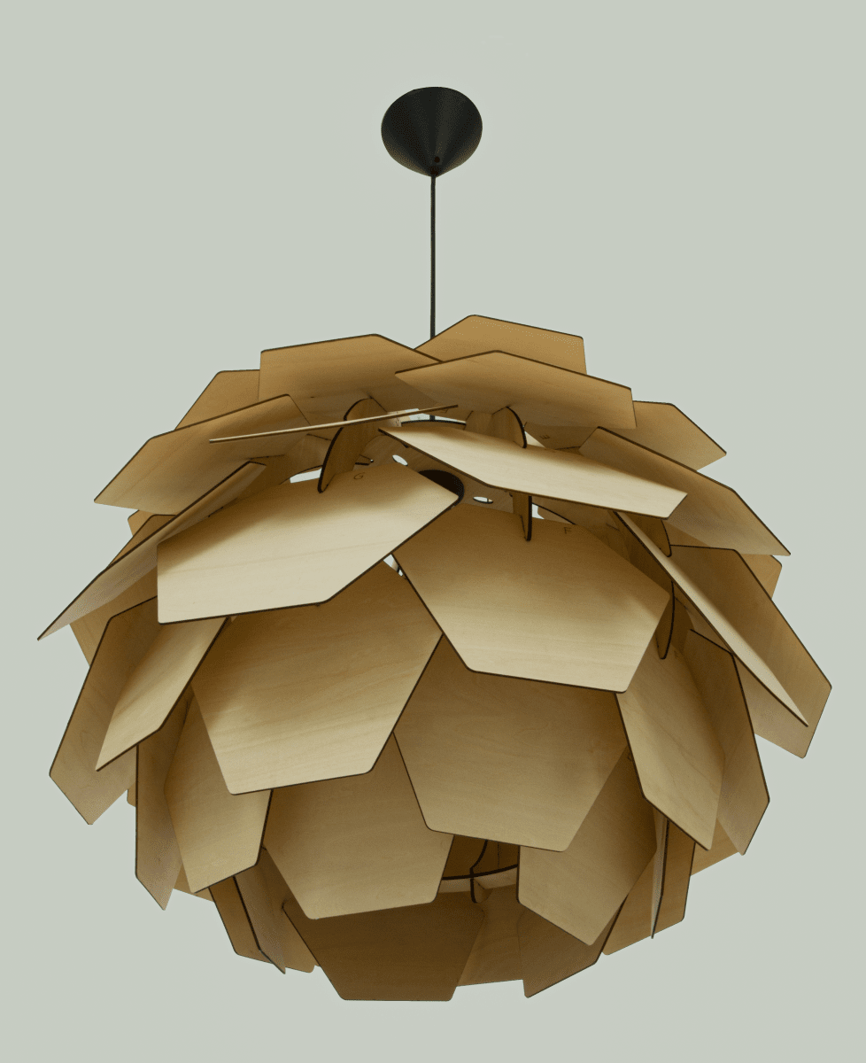 Carpatica Ø60 Natur loftslampe Fra Aneta Lighting - Carpatica leveres i en flad pakke, du samler selv lampen i et par enkle trin.