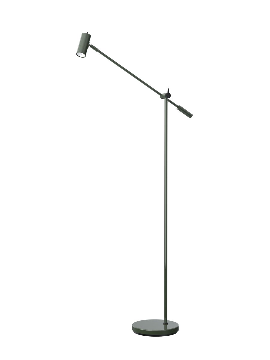 Cato dimbar Skovgrøn gulvlampe Fra Belid - Med en højdejustering mellem 100-134 cm, en lampeskærm på 4 cm i diameter og en stabil lampebase på 20 cm kombinerer Cato form og funktion på bedste vis.