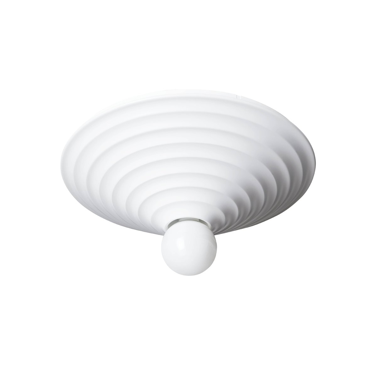 Loop Ø45 Hvid plafond Fra CO Bankeryd - Loop 45 ligner en arkitektonisk sløjfe, der bruges til at dekorere loftet i et rum.