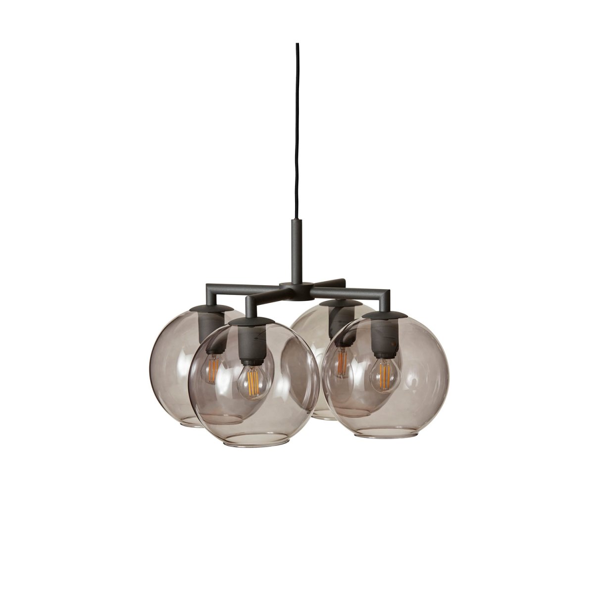 Ture Ø45 Sort loftslampe Fra CO Bankeryd - Ture loftslampe har en varm, elegant og hyggelig karakter, da de røgede glas giver et atmosfærisk og humørfyldt lys.