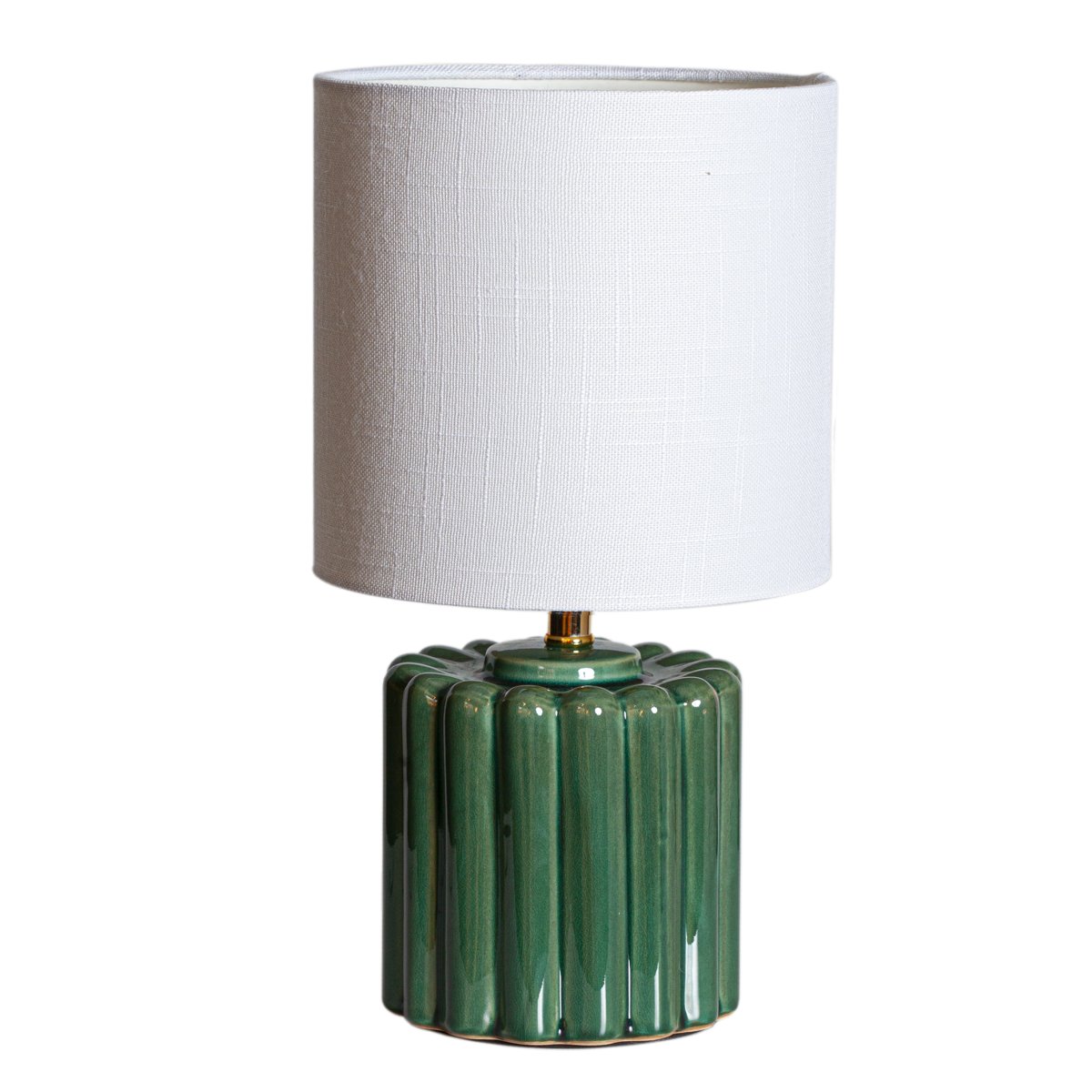 Colini 20cm Grøn bordlampe Fra Cottex - Colini er en smuk bordlampe med en gr&oslash;n keramisk lampefod.