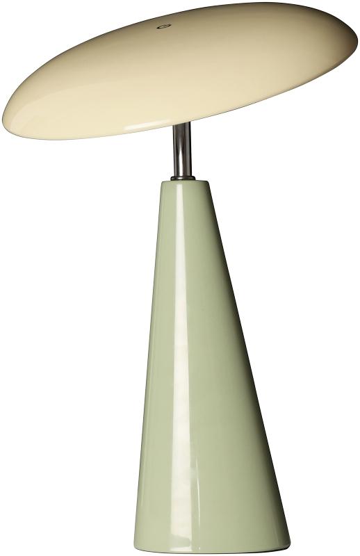 Audrey 33cm Lysegrøn/beige bærbar Fra Eja - Den integrerede LED-belysning giver et behageligt lys, og lampen er dæmpbar for nemt at skabe den rette atmosfære i rummet.