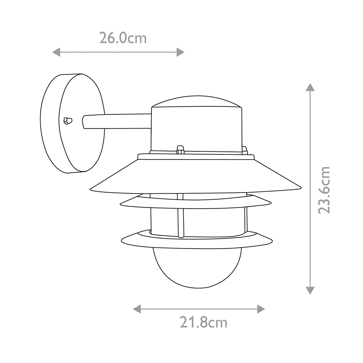Copenhagen Ø22 Børstet stål udendørslampe Fra Elstead Lighting - Tillverkad av rostfritt st&aring;l i borstad finish och glas, erbjuder den en h&aring;llbar och v&auml;dert&aring;lig konstruktion som passar perfekt f&ouml;r fasader, entr&eacute;er och uteplatser.