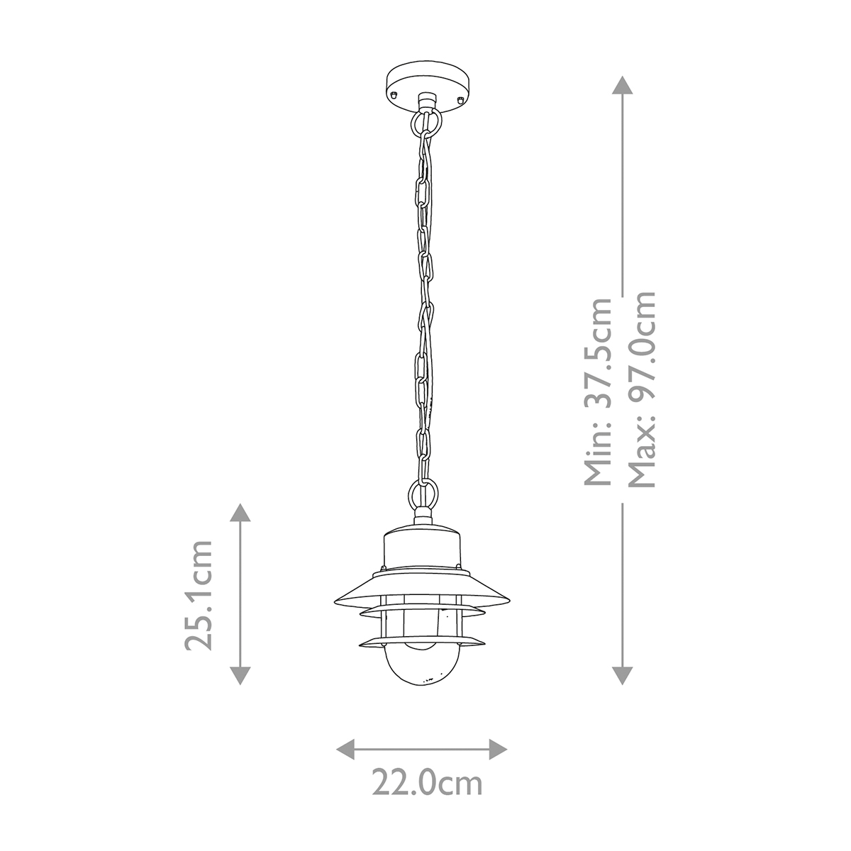 Copenhagen Ø22 Sort Fra Elstead Lighting - Tillverkad av rostfritt st&aring;l i svart finish och glas, erbjuder den en h&aring;llbar och v&auml;dert&aring;lig konstruktion som passar perfekt f&ouml;r entr&eacute;er, altaner och verandor.
