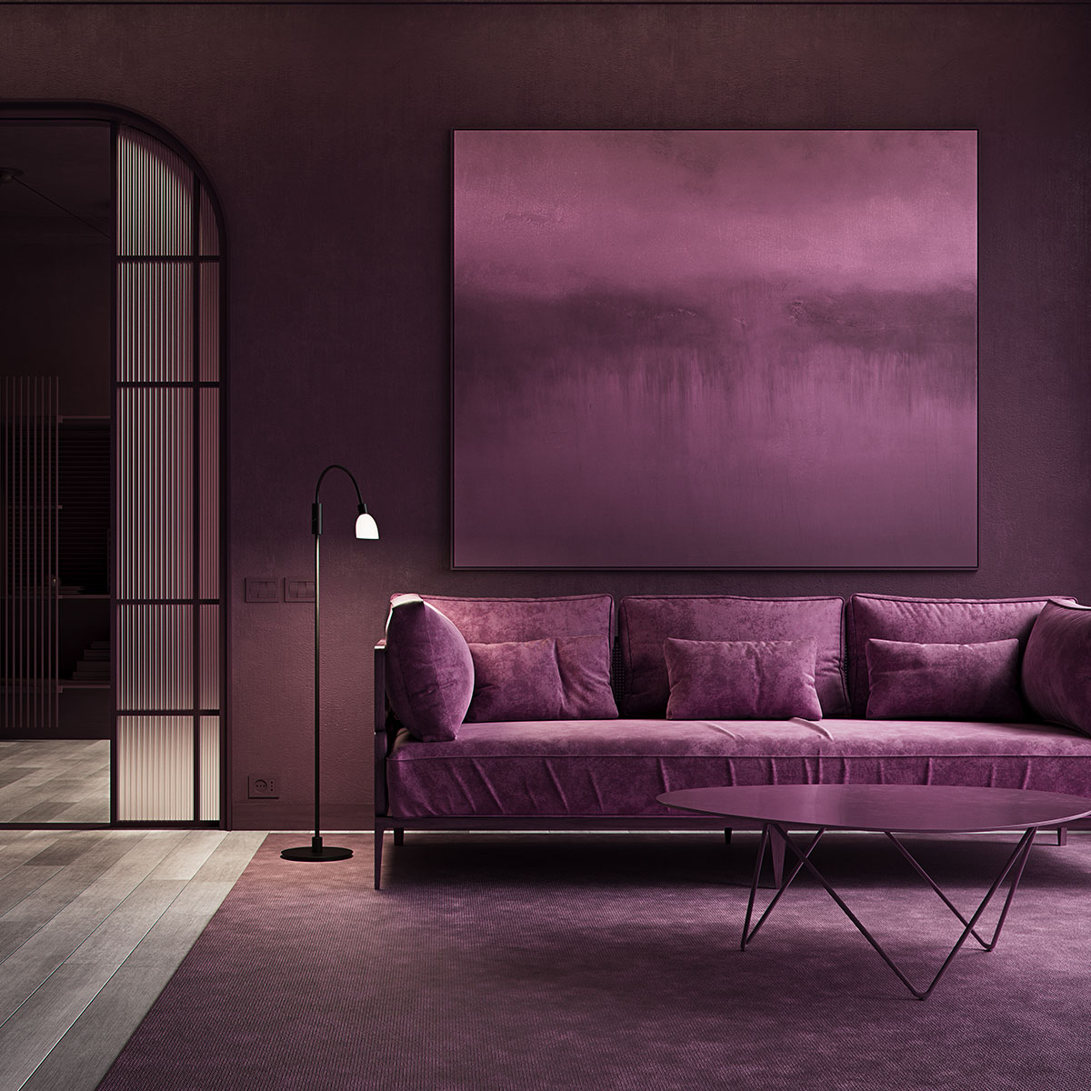 Cut Sort gulvlampe Fra Herstal - Denne imponerende gulvlampe kombinerer smidigt modernitet og funktionalitet.