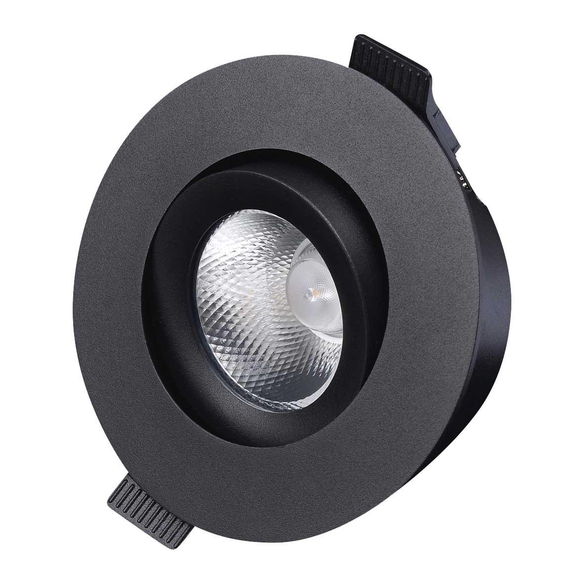 D-007 Downlight 2700K Sort Fra Designlight - Armaturets driver og samled&aring;se (inkluderet) er designet til at blive monteret med 28 linser i kombination med 12-13 mm loftplader.