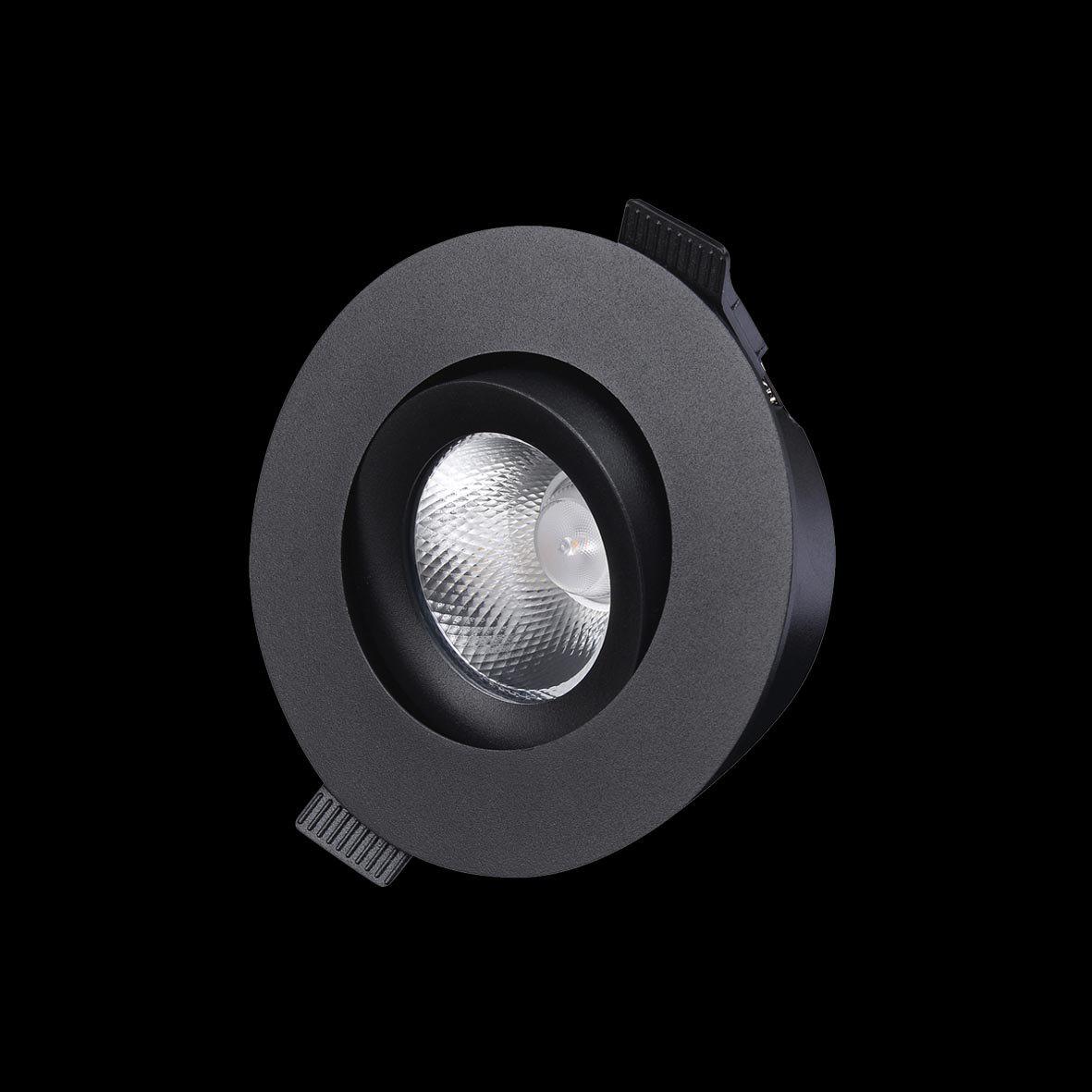 D-007 Downlight 3000K Sort Fra Designlight - Armaturets driver og samled&aring;se (inkluderet) er designet til at blive monteret med 28 linser i kombination med 12-13 mm loftplader.