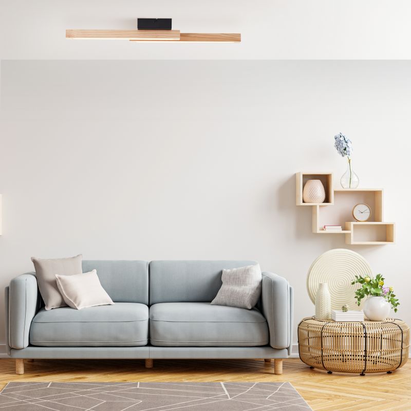 Arion 62cm Træ plafond Fra Brilliant - Med en lysstyrke på 1500 lumen og en varm hvid farvetemperatur på 3000 Kelvin skaber den en god generel belysning i rummet.