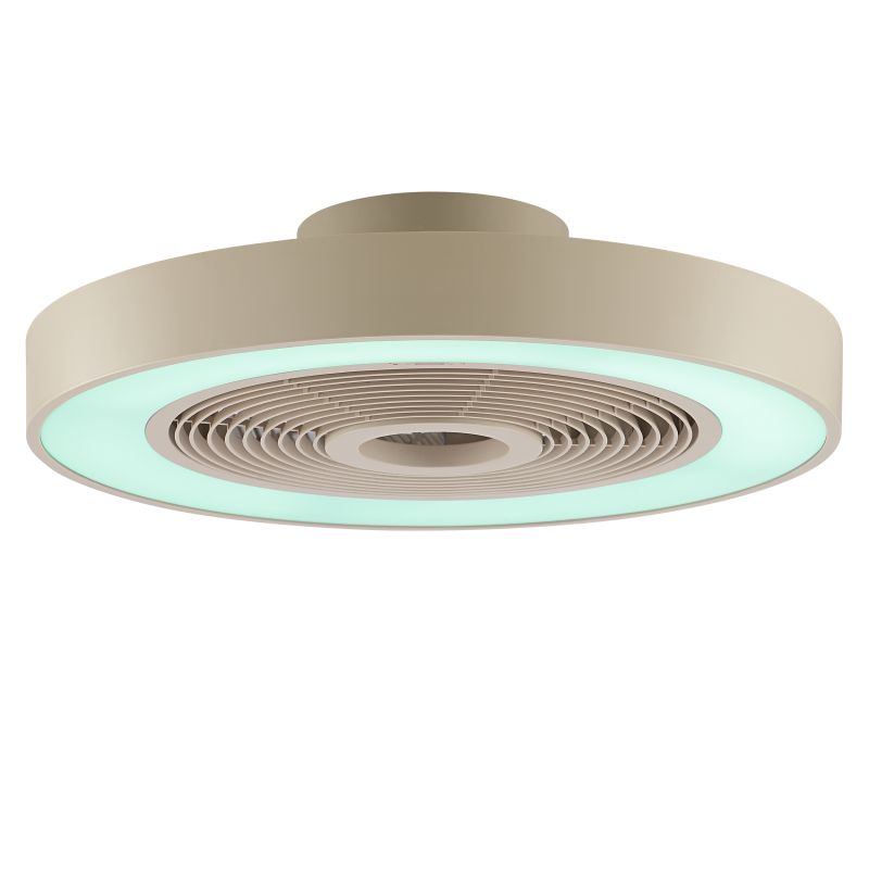 Catania Ø48 Beige Fra Brilliant - Armaturet er ogs&aring; udstyret med IC-RGB-teknologi, der skaber bl&oslash;de farveovergange og levende lyseffekter for en unik og atmosf&aelig;risk atmosf&aelig;re.