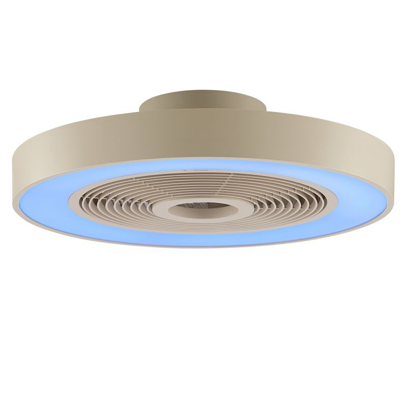 Catania Ø48 Beige Fra Brilliant - Armaturet er ogs&aring; udstyret med IC-RGB-teknologi, der skaber bl&oslash;de farveovergange og levende lyseffekter for en unik og atmosf&aelig;risk atmosf&aelig;re.