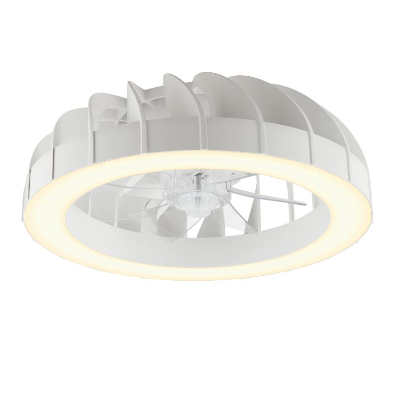 Fanora Ø46 Hvid Fra Brilliant - For ekstra stil er Fanora udstyret med integreret RGB-belysning, der kan skinne i forskellige farver og effekter, hvilket g&oslash;r det nemt at tilpasse rummets fornemmelse til dit hum&oslash;r og din lejlighed.