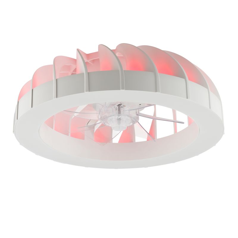 Fanora Ø46 Hvid Fra Brilliant - For ekstra stil er Fanora udstyret med integreret RGB-belysning, der kan skinne i forskellige farver og effekter, hvilket g&oslash;r det nemt at tilpasse rummets fornemmelse til dit hum&oslash;r og din lejlighed.