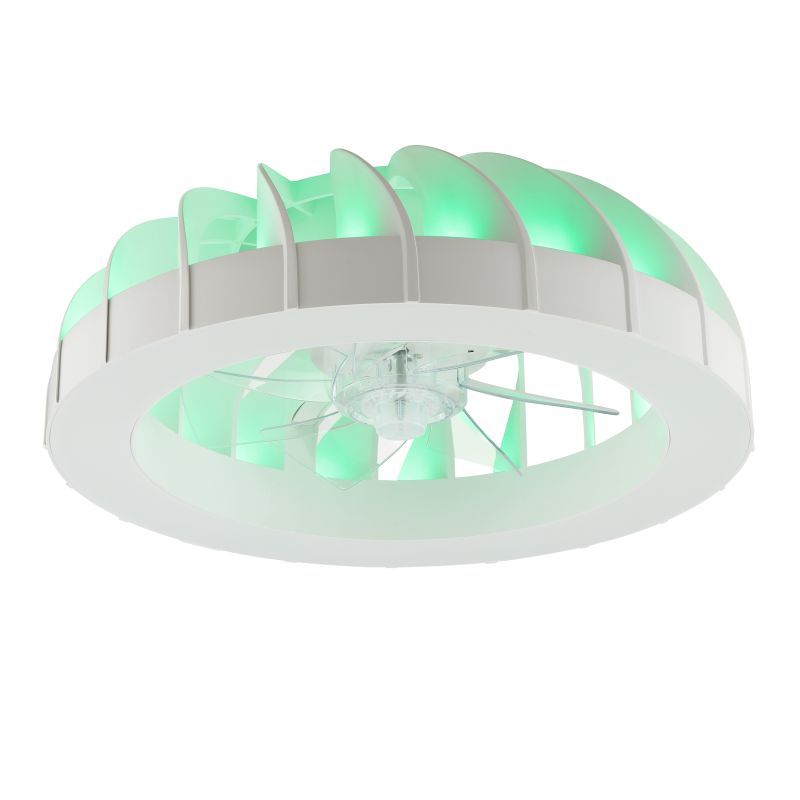 Fanora Ø46 Hvid Fra Brilliant - For ekstra stil er Fanora udstyret med integreret RGB-belysning, der kan skinne i forskellige farver og effekter, hvilket g&oslash;r det nemt at tilpasse rummets fornemmelse til dit hum&oslash;r og din lejlighed.