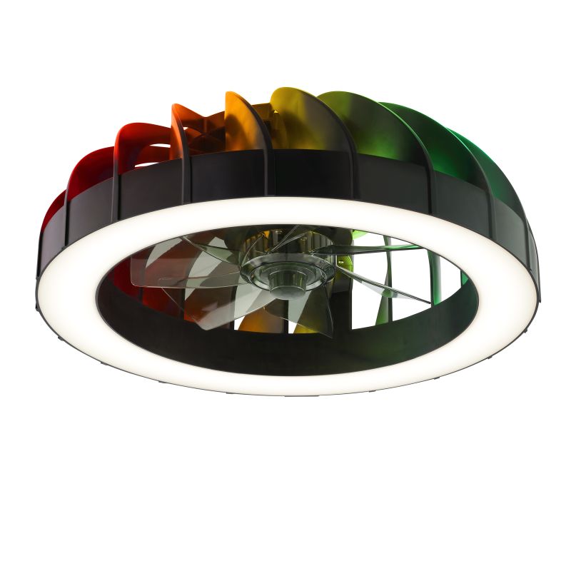 Fanora Ø46 Sort Fra Brilliant - For ekstra stil er Fanora udstyret med integreret RGB-belysning, der kan skinne i forskellige farver og effekter, hvilket g&oslash;r det nemt at tilpasse rummets fornemmelse til dit hum&oslash;r og din lejlighed.