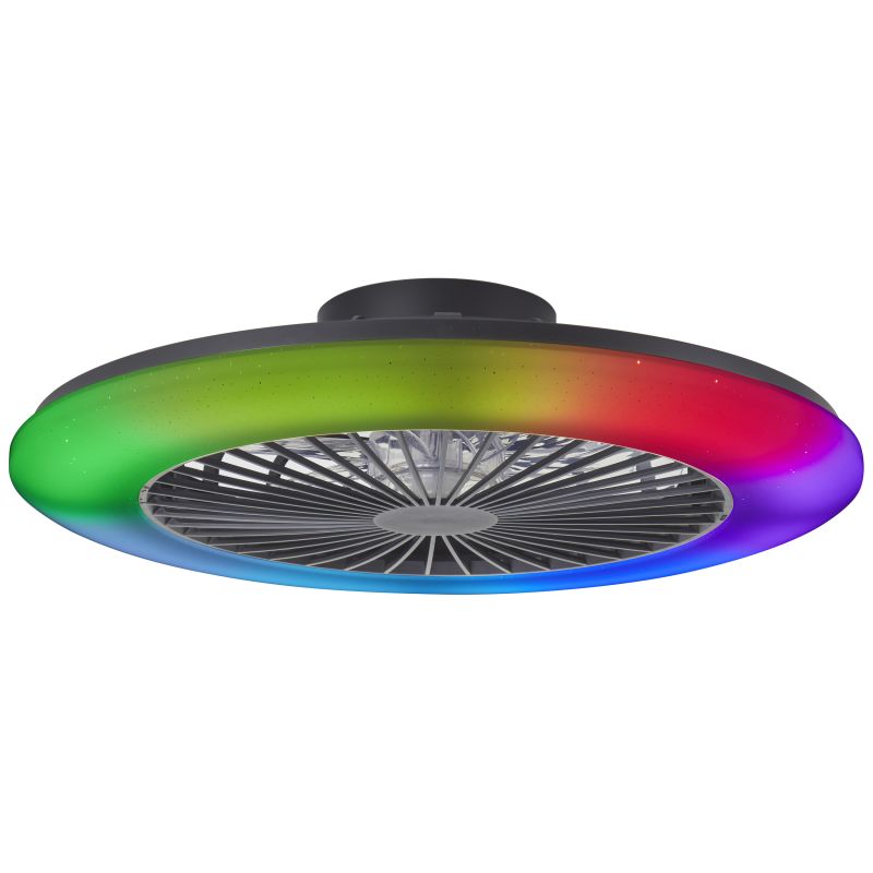 Salerno Ø58 Sort Fra Brilliant - Salerno er en moderne loftsventilator med integreret LED-belysning, der kombinerer stilfuldt design med smart funktionalitet.